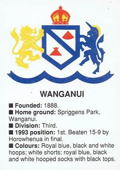 1994 The Evening Post Rugby Ladder Cards #NNO Wanganui Front